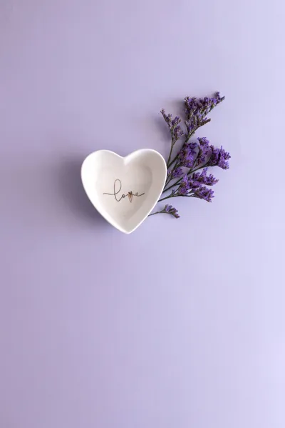 Heart Shaped Bowl Flower Purple Nature Wallpaper 4K 2208x3311 Full HD, Portrait