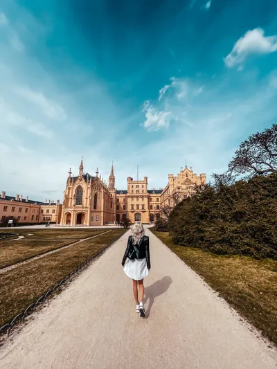 Woman Walking Lednice Fantasy Wallpaper 4K 2208x2944 Full HD, Portrait