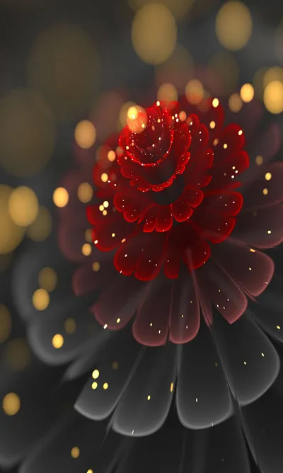 Fractal Flower Bokeh Full Technology Wallpaper 4K 1149x1920 Brown, Orange, Purple