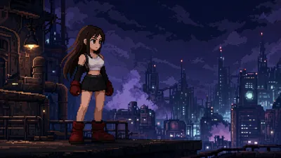 Tifa Lockhart Pixel World Wallpaper 4K 3838x2158 Pixel-art, Ultrawide, QHD