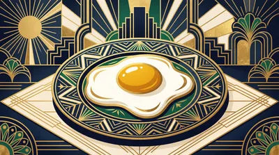 Art Deco Styled Fried Egg Abstract Wallpaper 4K 5502x3070 Art-deco, Ultrawide, 4k