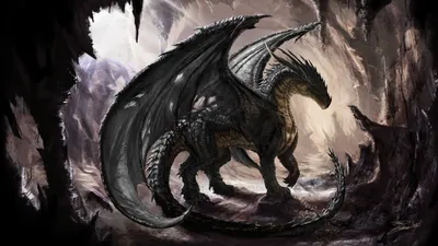 Majestic Dark Scaled Fantasy Wallpaper 4K 1920x1080 Hd, Desktop, Wallpaper, Featuring, A, Majestic, Dark-scaled, Dragon), Fantasy, Setting, Standing, Rocky, White, Ultrawide, Full HD
