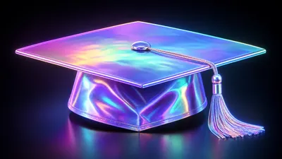 Iridescent Holographic Graduation Abstract Wallpaper 4K 3838x2158 Neon, Ultrawide, QHD