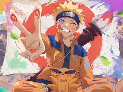 Bold Anime Wallpaper Abstract Wallpaper 4K 2000x1500 Hd, Anime, Wallpaper, Featuring, Naruto, Uzumaki, Smiling, And, Flashing, Peace, Sign, Kurama, White, Brown, Landscape, Full HD