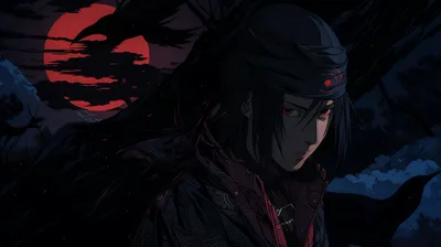Vibrant Sasuke Wallpaper Space Wallpaper 4K 2912x1632 Hd, Desktop, Wallpaper, Featuring, Sasuke, Uchiha, From, Naruto, Red, Moon, Brown, Ultrawide, QHD
