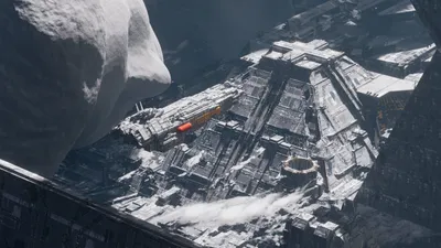 Detailed Sci Spaceship Space Wallpaper 4K 2688x1512 Hd, Desktop, Wallpaper, Featuring, A, Detailed, Sci-fi, Spaceship, Nestled, Among, Icy, Celestial, Gray, White, Ultrawide, QHD