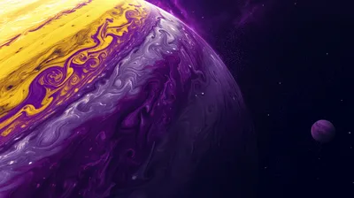 Crisp Vibrant Wallpaper Space Wallpaper 4K 2912x1632 Hd, Wallpaper, Featuring, A, Vibrant, Sci-fi, Illustration, Of, Gas, Giant, Planet, Swirling, Gray, Brown, Ultrawide, QHD