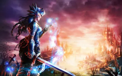 Epic Fantasy Wallpaper Fantasy Wallpaper 4K 1920x1200 A, Fantasy-themed, Hd, Desktop, Wallpaper, Featuring, Fierce, Woman, Warrior, Wielding, Sword, Set, White, Ultrawide, Full HD