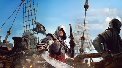 Assassins Creed Black Flag Resynced Games Wallpaper 4K 3840x2160 Gray, Pink