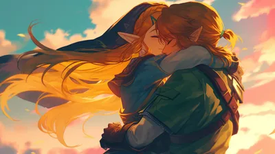 Link Zelda Legend Sharing Embrace Nature Wallpaper 4K 2912x1632 Hd, Desktop, Wallpaper, Featuring, Link, And, Zelda, From, Legend, Sharing, Embrace, Against, Gray, White, Ultrawide, QHD