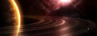Crisp Depicting Wallpaper Space Wallpaper 4K 3200x1200 A, Stunning, Hd, Wallpaper, Depicting, Distant, Planet, Intricate, Rings, Illuminated, Bright, Star, White, Brown, Ultrawide, QHD