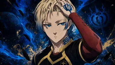 Anime Blond Blue Eyed Character Abstract Wallpaper 4K 3838x2158 Anime-style, Blue-eyed, Blue, Ultrawide, QHD