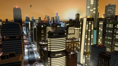 Radiant Skyscraper Wallpaper World Wallpaper 4K 1920x1080 Skyscraper, City, Video, Game, Cities:, Skylines, Hd, Desktop, Purple, Orange, Ultrawide, Full HD