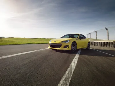 Vibrant Vibrant Wallpaper Cars Wallpaper 4K 3000x2247 A, Vibrant, Yellow, Subaru, Brz, Parked, On, Racetrack, Showcasing, Sleek, Design, Against, White, Landscape, QHD
