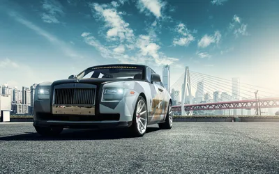Silver Rolls Royce Ghost Urban World Wallpaper 4K 1920x1200 Silver, Rolls-royce, Ghost, Parked, On, An, Urban, Street, City, Skyline, Bridge, Captured, Gray, Ultrawide, Full HD
