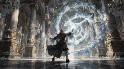 Lone Mage Casts Animals Wallpaper 4K 4606x2590 Ice-magic, Ultrawide, 4k