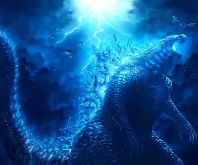 Godzilla Amid Dramatic Fantasy Wallpaper 4K 1950x1625 A, Striking, Hd, Desktop, Wallpaper, Featuring, Godzilla, Amid, Dramatic, Blue, Lightning, Storm, White, Brown, Red, Square, Full HD