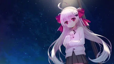 Vibrant Anime Wallpaper Space Wallpaper 4K 3600x2025 Anime, Original, 2k, Quad, Hd, Pc, Desktop, Wallpaper, Long, White-haired, Girl, Pink, White, Gray, Ultrawide, QHD