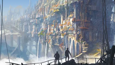 Depicting Fantasy Cityscape Buildings Structures World Wallpaper 4K 1920x1080 Hd, Desktop, Wallpaper, Depicting, A, Stunning, Fantasy, Cityscape, Intricate, Buildings, Structures, Viewed, Gray, Ultrawide, Full HD