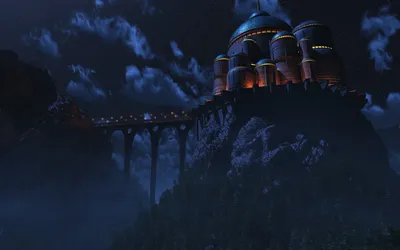 Definition Fantasy City Perched Atop Wallpaper 4K, Space category