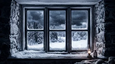 Snowy Window Frosted Nature Wallpaper 4K 5502x3070 Ultrawide, 4k