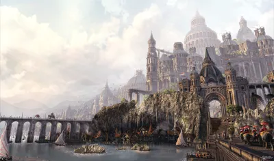 Grand Fantasy City World Wallpaper 4K 3200x1890 An, Hd, Desktop, Wallpaper, Featuring, A, Grand, Fantasy, City, Towering, Structures, Stone, White, Ultrawide, QHD