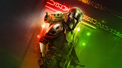 Mandalorian Grogu Dramatic Black/Dark Wallpaper 4K 7678x4318 Ultrawide, 4k
