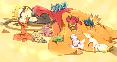 Vibrant Naruto Wallpaper Abstract Wallpaper 4K 2025x1080 Hd, Desktop, Wallpaper, Featuring, Naruto, Uzumaki, Asleep, With, Small, Animated, Versions, Tailed, Orange, White, Ultrawide, Full HD