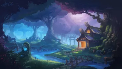 Vivid Depicting Wallpaper Fantasy Wallpaper 4K 3840x2160 Hd, Desktop, Wallpaper, Depicting, A, Fantasy, Scene, Of, Quaint, House, Amidst, Magical, Gray, Ultrawide, 4K