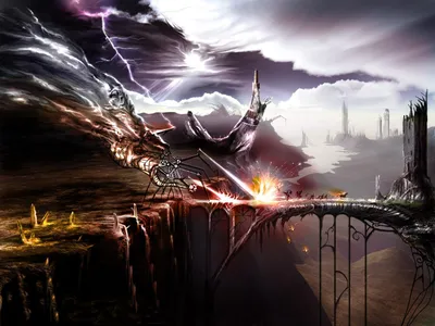 Dramatic Dark Monstrous Nature Wallpaper 4K 1600x1200 A, Dramatic, Hd, Wallpaper, Featuring, Dark, Monstrous, Landscape, Lightning, Twisted, Structures, Fierce, White