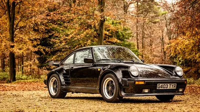 Black Leafy Forest Autumn Nature Wallpaper 4K 1920x1080 Black, Porsche, 911, Parked, On, A, Leafy, Forest, Path, Autumn, Foliage, Captured, Orange, Ultrawide, Full HD