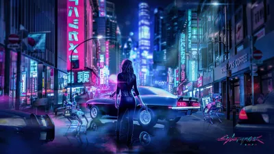 Cyberpunk Night Cityscape Gaming World Wallpaper 4K 1920x1080 Gray, Pink
