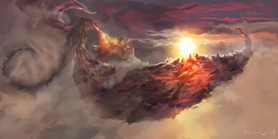 Misty Fantasy Wallpaper Nature Wallpaper 4K 4370x2184 Hd, Fantasy, Desktop, Wallpaper:, Featuring, A, Majestic, Dragon, Flying, Through, Dramatic, Sky, Brown, Gray, Ultrawide, 4k