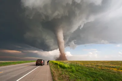 Tornado Touching Down Vast Wallpaper 4K, Cars category
