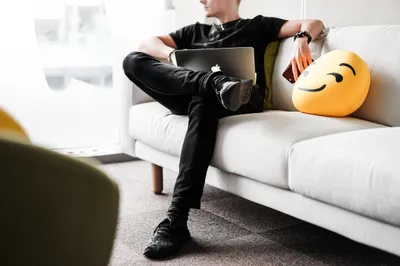 Young Man Thinking Working Office Space Wallpaper 4K 2208x1471 Full HD, Ultrawide
