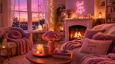 Warm Cozy Pink Nature Wallpaper 4K 3838x2158 Pink-hued, Room, Ultrawide, QHD