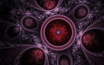 Misty Abstract Wallpaper Abstract Wallpaper 4K 1920x1200 Abstract, Fractal, Design, Featuring, Intricate, Circular, Patterns, In, Dark, Purple, Red, Hues, Gray, Ultrawide, Full HD