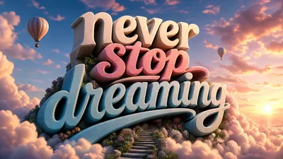 Giant Text Never Stop Nature Wallpaper 4K 3838x2158 Ultrawide, QHD