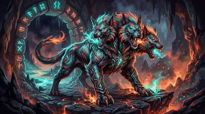 Three Headed Cerberus Abstract Wallpaper 4K 5502x3070 Three-headed, Ultrawide, 4k