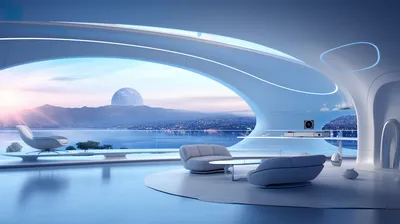 Futuristic Sci Interior Sleek Architecture Wallpaper 4K, Nature category