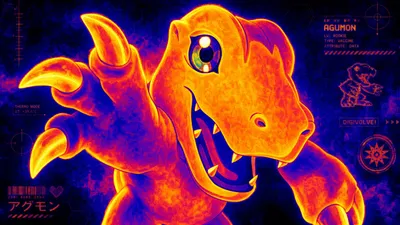 Heatmap Agumon Close Abstract Wallpaper 4K 3838x2158 Heatmap-style, Close-up, Ultrawide, QHD