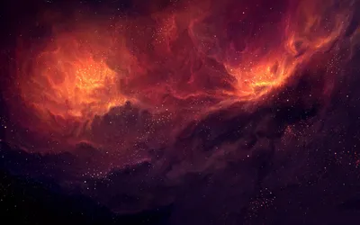 Vibrant Orange Nebula Space Wallpaper 4K 2560x1600 A, Vibrant, Orange, Nebula, Illuminated, By, Distant, Stars, Set, Against, Dark, Space, Brown, Ultrawide, QHD