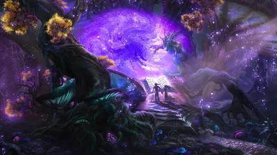 Magic Aesthetic Iphone Fantasy Wallpaper 4K 2560x1440 Orange, Purple