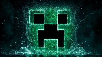 Neon Green Minecraft Creeper Face Games Wallpaper 4K 3838x2158 Neon, Ultrawide, QHD
