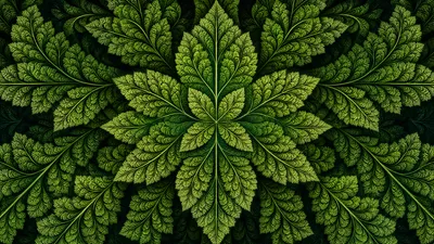 Symmetrical Detailed Green Abstract Wallpaper 4K 3838x2158 Leaf, Ultrawide, QHD