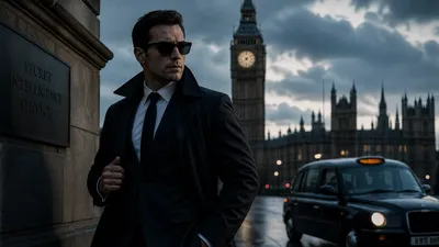 Secret Agent Suit Sunglasses Black/Dark Wallpaper 4K 3838x2158 Suit, Rain-slick, Ultrawide, QHD