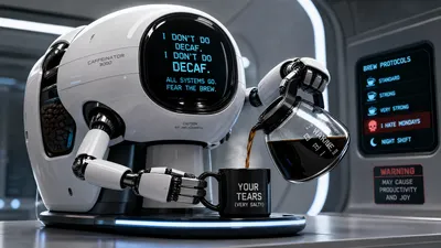 Glossy White Robot Pours Technology Wallpaper 4K 3838x2158 Ultrawide, QHD