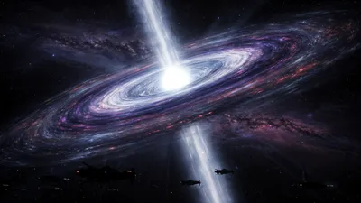 Luminous Quasar Galaxy Core Space Wallpaper 4K 4606x2590 Ultrawide, 4k