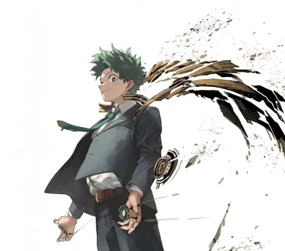 Izuku Midoriya Hero Academia Anime Black/Dark Wallpaper 4K 2884x2538 Quad, Green-haired, Square, QHD