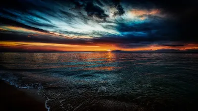 Calm Dark Wallpaper Nature Wallpaper 4K 2048x1152 Hd, Pc, Desktop, Wallpaper, Featuring, A, Dark, Dramatic, Sunset, Over, Ocean, Vibrant, White, Gray, Ultrawide, Full HD
